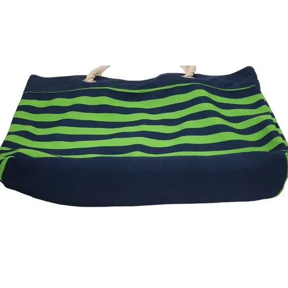 FOCO Seattle Seahawks Tote Bag Green Blue Stripe Rope Handle NFL Logo Beach Fan - Picture 4 of 7